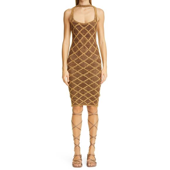 Isa Boulder Dresses & Skirts - ISA BOULDER Brown & Tan Short Wafer Dress In Tiger Size Large